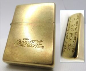Coca Cola 1937 Replica Solid Brass Zippo 1999 Fired Rare