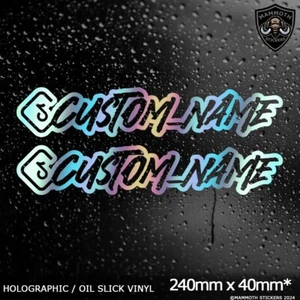 2 TikTok Custom Oil Slick Stickers Car Window Your Name Decal Vinyl Social Media - Picture 1 of 3