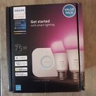 1 Philips 2-Pack 572818 Color and White Ambiance 1100 Lumens 75w LED Smart Bulb