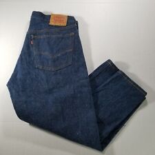 Levis Vintage 80s 501 Button Fly Denim Jeans Mens Actual Size 35x25 Dark Wash