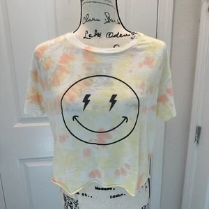 PINK Victoria’s Secret tie die Smiley Crop Top XS - Picture 1 of 9