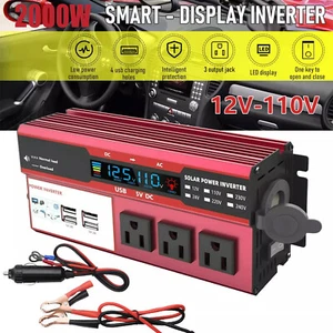 2000W Power Inverter DC 12V - AC 110V Modified Sine Wave Solar Converter US G5U3 - Picture 1 of 11