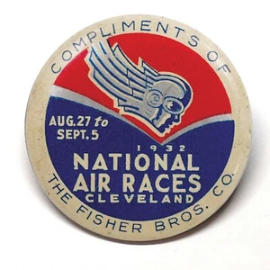 National Air Races Cleveland 1932 Advertising Pocket Mirror Retro Style - Picture 1 of 2