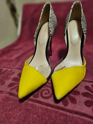 Zapatos de tacón de aguja Aldo Pump para mujer con estampado de animales negros forrados talla 8,5 Foto 1 de 4