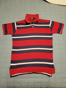 VINTAGE 80s Polo by Ralph Lauren Polo Shirt M Stripe PONY Made in USA Retro RARE - Picture 1 of 16