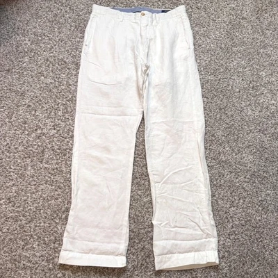 Polo Ralph Lauren Men's 30x30 White Linen Classic Fit Casual Trousers Pants - Image 1 of 4