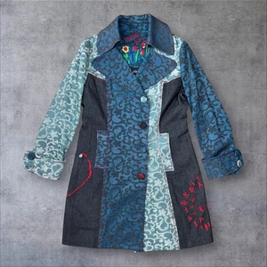 Savage Girl Patchwork bestickt Mantel Gr. M UK 12 Boho Desigual Style - Bild 1 von 8