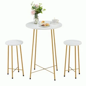 3 Piece Pub Table and Chairs Sets Counter Height Bistro Bar Sets with 2 Barst... - Picture 1 of 7