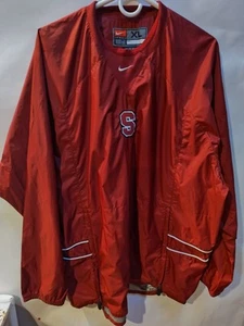 Nike Team Stanford University Windbreaker Rain Jacket Size XL Maroon Zip Pocket  - Picture 1 of 16