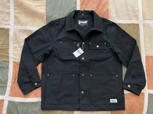 Schott NYC black cotton canvas chore jacket XL mens NEW 8205