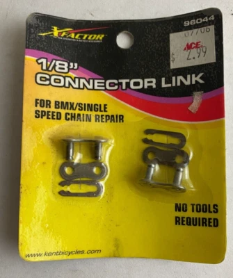XFACTOR 1/8"" ESLABÓN CONECTOR CADENA BICICLETA PARA BMX REPARACIÓN CADENA DE UNA SOLA VELOCIDAD Foto 1 de 2