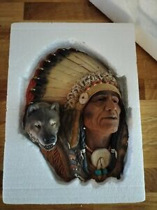 J.H. Boone Native American Wall Plaque by Neil Rose - Wolf Call