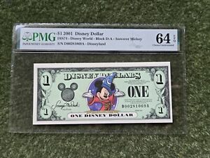 Disney Dollar $1 Sorcerer Mickey 2001 PMG 64 EPQ choice