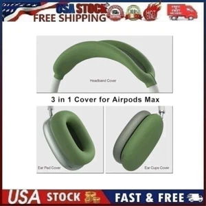 Silicone Covers for AirPods Max Headphones Ear Pad Covers/Headband Cover Green - Picture 1 of 9