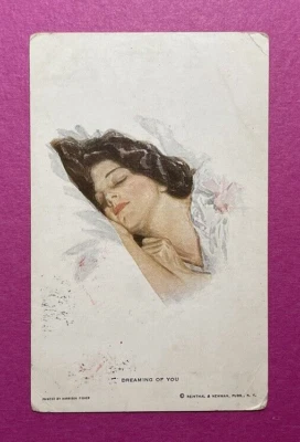 Postal de Bulgaria 1915 Primera Guerra Mundial, postal de Harrison Fisher, sello rojo D.C. N. 18, usada Foto 1 de 2