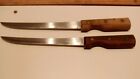 Tramontina Knives Lot Of 2 - 12 Fillet Knifes Stainless Steel w/ Wood Handles 