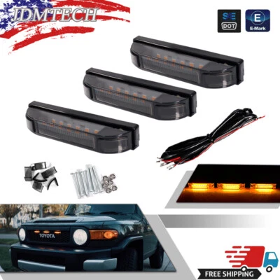 Kit de luces de circulación LED ámbar con lente de humo para Toyota FJ Cruiser 07-14 Foto 1 de 4