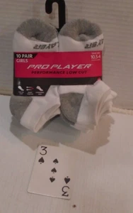 10 Pair Socks Pro Player Performance Low Cut Shoe Sz 10.5-4 White & gray small - Picture 1 of 2