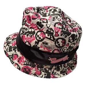 2014 Monster High Fedora Hat One Size Pink Black Skulls Black Band Animations - Picture 1 of 9