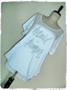 Bed Head Brides & Beauties White & Silver MAID OF HONOR Hi Lo Pajama Tee Top 3X - Picture 1 of 6