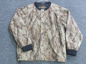 Vintage Stearns Dry Wear Soft Shell Camouflage Jacket Mens Large Snap Close - Picture 1 of 7
