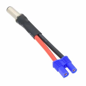 Male DC 5.5 x 2.1mm barrel plug to EC2 Female Jack cable 16AWG 5CM Leads - Picture 1 of 2