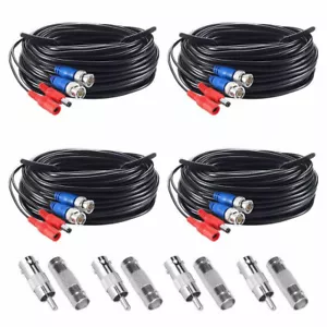 ZOSI 4X 20M 60FT Video DC Power Surveillance BNC RCA Cable Wire for CCTV Camera - Picture 1 of 9