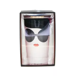 Starbucks Alice Olivia Bow Stace Face Print Ceramic Traveler Tumbler Cup 12 oz - Picture 1 of 7