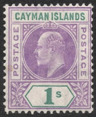 Sg: KY 15 Mi:KY 15 1907 1 chelín ISLAS CAIMÁN Rey Eduardo VII, MH Foto 1 de 2