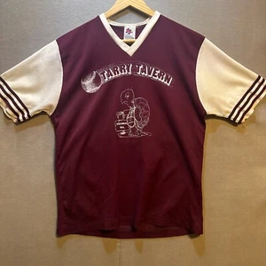 VTG 70s 80s Tarry Tavern Retro Local Tacoma WA Striped Baseball Tshirt L - Picture 1 of 8
