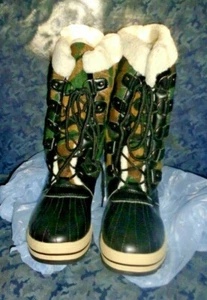 NEW QUILTED LAMBSWOOL,LEATHER WINTER BOOTS-WATER RESISTANT-SZ 9B-LQQK! - Picture 1 of 5