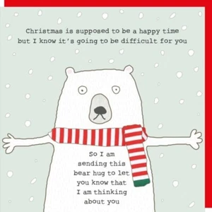Tarjeta de Navidad Polar Bear Hug Thinking of You at - Rosie Made a Thing Navidad - Imagen 1 de 2