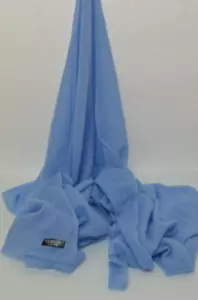 Sky Blue Cashmere Scarf Shawl Stole Wrap Throw 100%Pashmina Nepalese Handmade - Bild 1 von 2