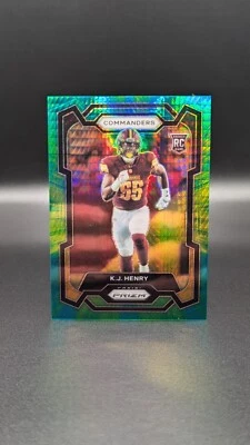K.J. Henry 2023 Panini Prizm Hyper Prizm /175 RC Commanders - Image 1 of 2