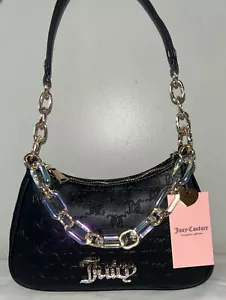 NEW! NWT JUICY COUTURE Bling Bling Chain Shoulder Bag Black Liquorice - Picture 1 of 6