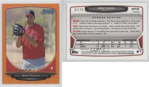 2013 Bowman Chrome Prospects Orange Refractor /25 Mike Piazza #BCP130