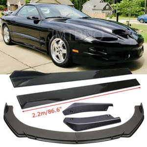 For Pontiac Firebird Front & Rear Bumper Lip Spoiler +Side Skirt Splitter Carbon - Picture 1 of 16