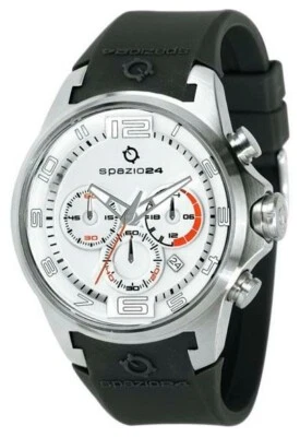 Reloj Hombre Spazio24 L4C052-01W Cara Blanca Acero Inoxidable Deportivo Goma Foto 1 de 2