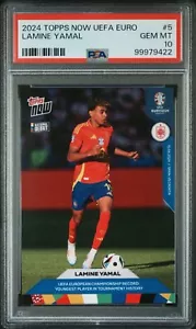 2024 Topps Now uefa Euro #5 Lamine Yamal Rookie PSA 10 - Imagen 1 de 3