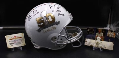 Casco Aaron Rodgers/Brett Favre Firmado Tamaño Completo Autógrafo Fanáticos ZJ19307 Foto 1 de 4