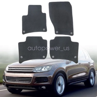 Alfombrillas delanteras traseras impermeables terciopelo negro para VW Touareg 2010-2018 Foto 1 de 4