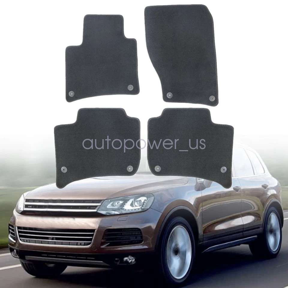 Alfombrillas delanteras traseras impermeables terciopelo negro para VW Touareg 2010-2018 Foto 1 de 4