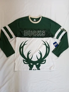 Neu mit Etikett Starter Milwaukee Bucks langärmliges T-Shirt Erwachsene Large Hirsch Logo - Bild 1 von 7