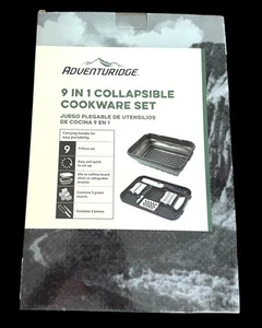 BRAND NEW Adventuridge 9 In 1 Collapsibile Cookware Set Camping Hiking Backpack - Picture 1 of 7