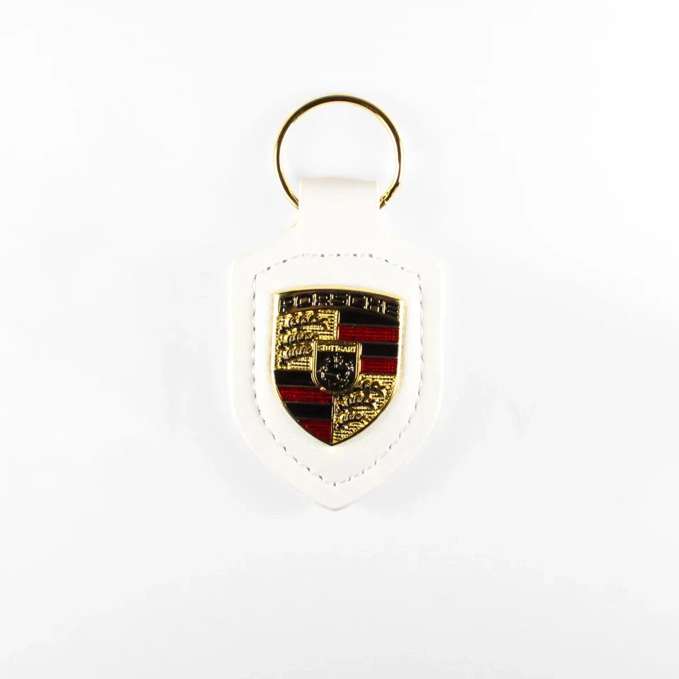 Porsche Emblem Keychain – Premium Car Leather Key Ring Gift for Enthusiasts New Foto 1 de 1