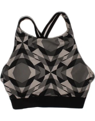 Camiseta corta deportiva ADIDAS para mujer UK 8 pequeña negra geométrica de nailon S321 Foto 1 de 3