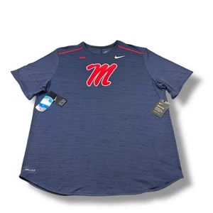 Camicia Nike On-Field Ole Miss Rebels scritta "M" logo Dri-Fit 2XL nuova con etichetta - Foto 1 di 11