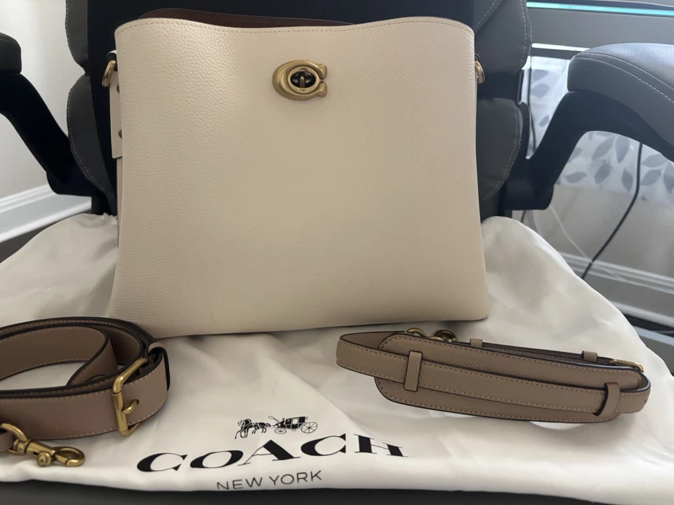 Nuevo sin etiquetas Auténtico Bolso Cubo Coach Willow Cuero Bloques de Color Tostado Tiza Foto 1 de 4