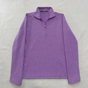 RLX Ralph Lauren Quarter 1/4 Zip Wicking Pullover Gingham Check Purple Women's M - Bild 1 von 10