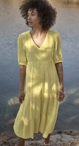 J.Jill NWT Jacquard Tiered Dress in Pineapple Sz XS $129 - Picture 1 of 7